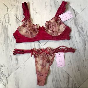 NWT Empress Mimi Catherine silk S bra and M panty set